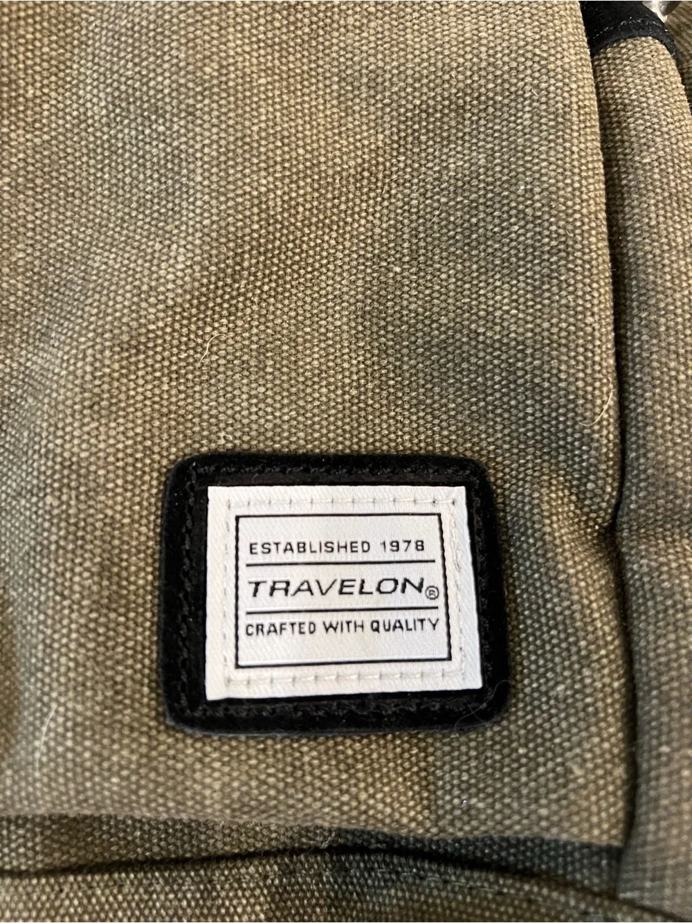 Travelon Olive Canvas Backpack with Multiple Front Pockets
